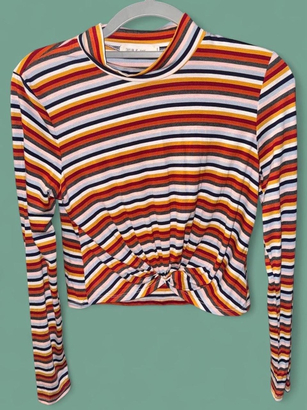 Taylor & Sage Multicolor Striped Long Sleeve Tee